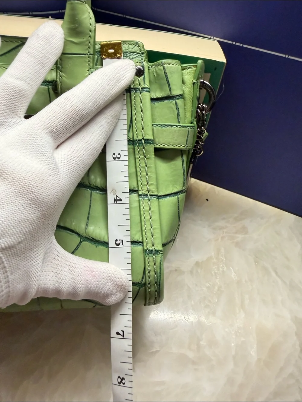 Coach Swagger 21 Exotic Green Croc-Embossed Structured Top-Handle Satchel